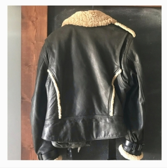 Harley Davidson Vintage 80s Leather and Sherpa Winter Jacket - Picture 2 of 4